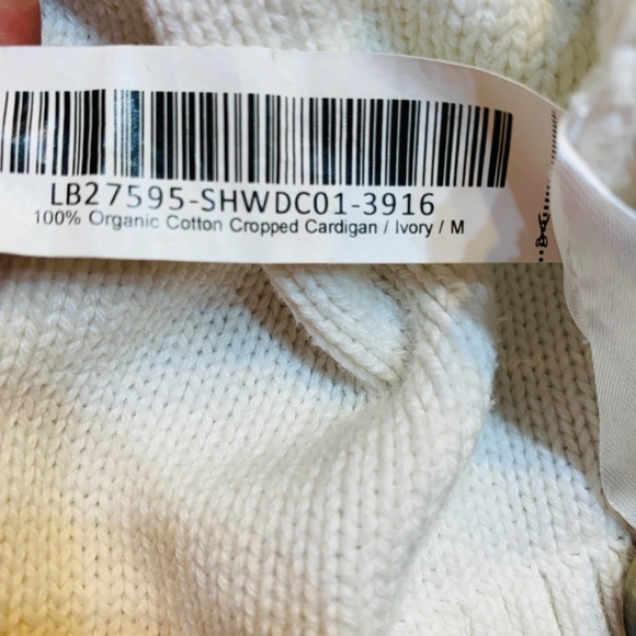 Quince Cropped Cardigan Medium Ivory 100% Organic Cotton Button Up Preppy *Read* - Picture 12 of 13